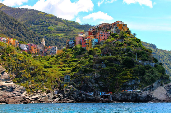 cinque terre seen from the sea